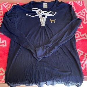 Victoria Secret PINK SHIRT SMALL BLUE